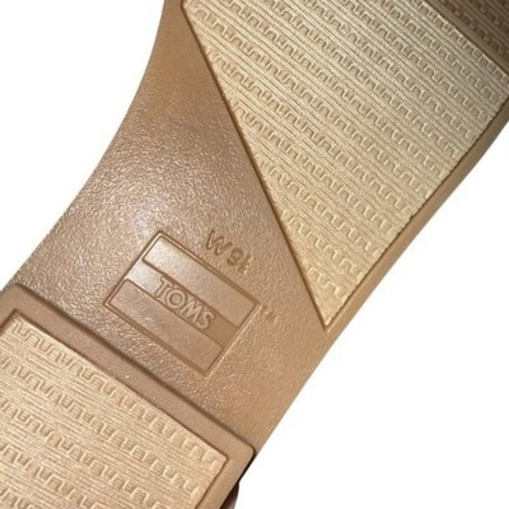 New Toms Lexie Strappy Sandals Oxford Tan Heritage Canvas Diamond Size 9.5 - Picture 6 of 7